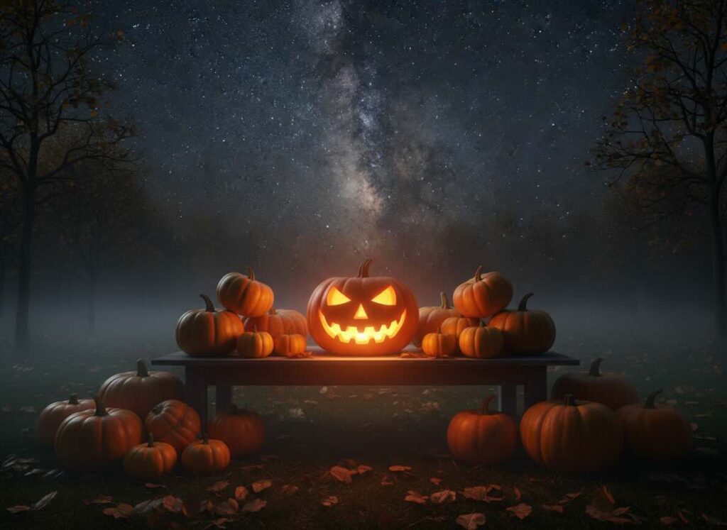 Halloween-Kürbis unter der Milchstraße - Halloween 2026