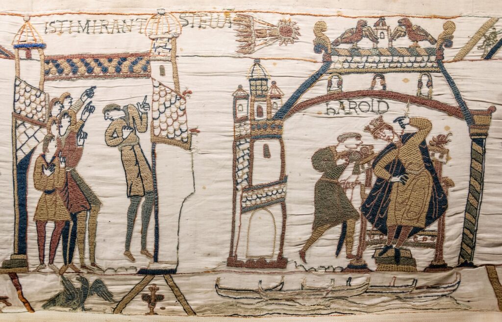 Darstellung des Halley'schen Kometen aus dem Jahr 1060 auf dem Teppich von Bayeux / Foto: PhotoResearchers / alamy