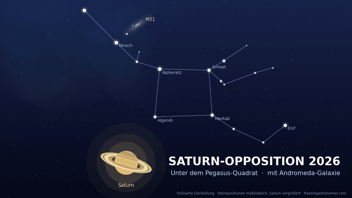 Saturn und Andromeda Oktober 2026